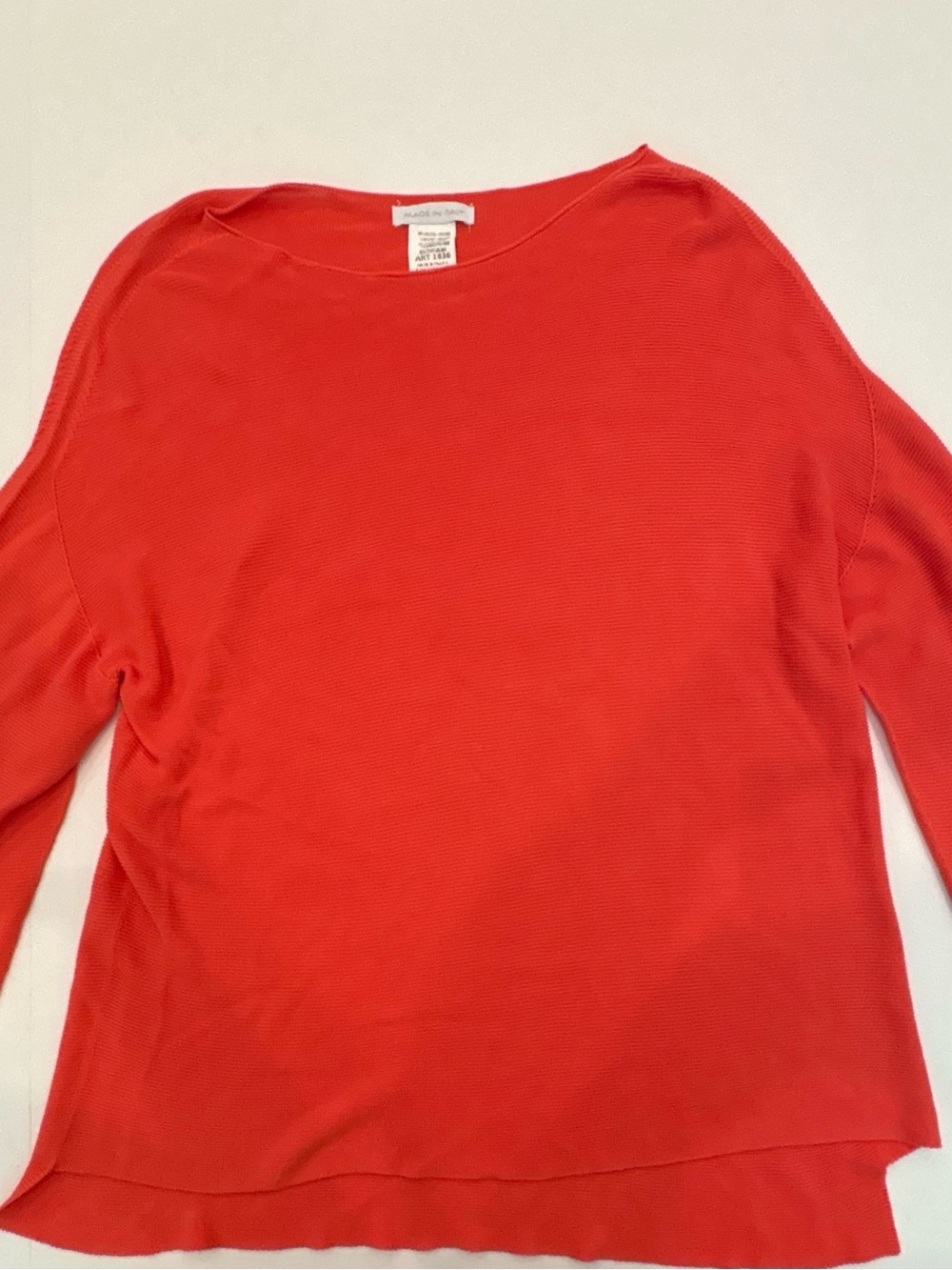 Easywear Women’s Coral-Red Lightweight Knit Blouse